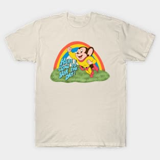 Vintage Mighty Mouse Here I Come To Save The Day! Rainbows Nature T-Shirt